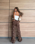 PANTALON BOTA RECTA BLANCO - CHOCOLATE
