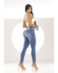 Jean Azul Pretina Alta con Faja Interna (PTF7697-S)