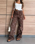 PANTALON BOTA RECTA BLANCO - CHOCOLATE