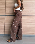 PANTALON BOTA RECTA BLANCO - CHOCOLATE