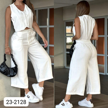 Conjunto Capri Ancho Y Chaleco Para Mujer
