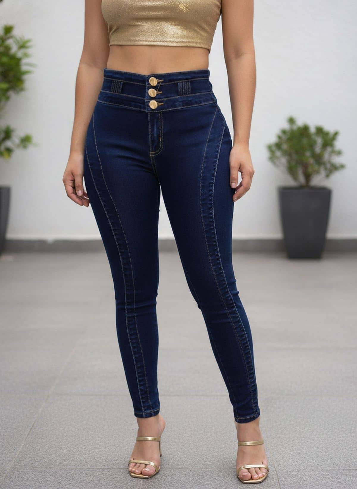 Jeans Levantacola Con Faja - PTF7741