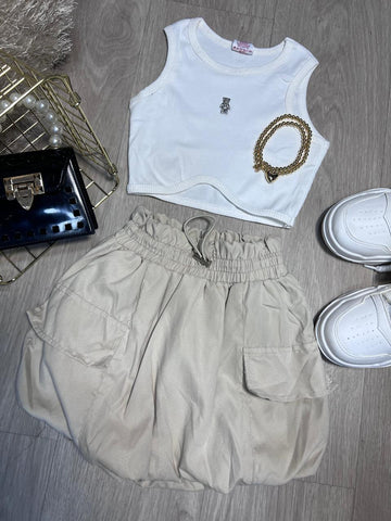 Conjunto Falda Short Globo Para Niña
