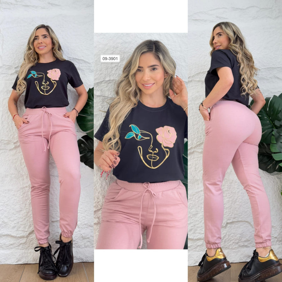 Conjunto Silueta Flor Para Mujer 09-3901 (J)