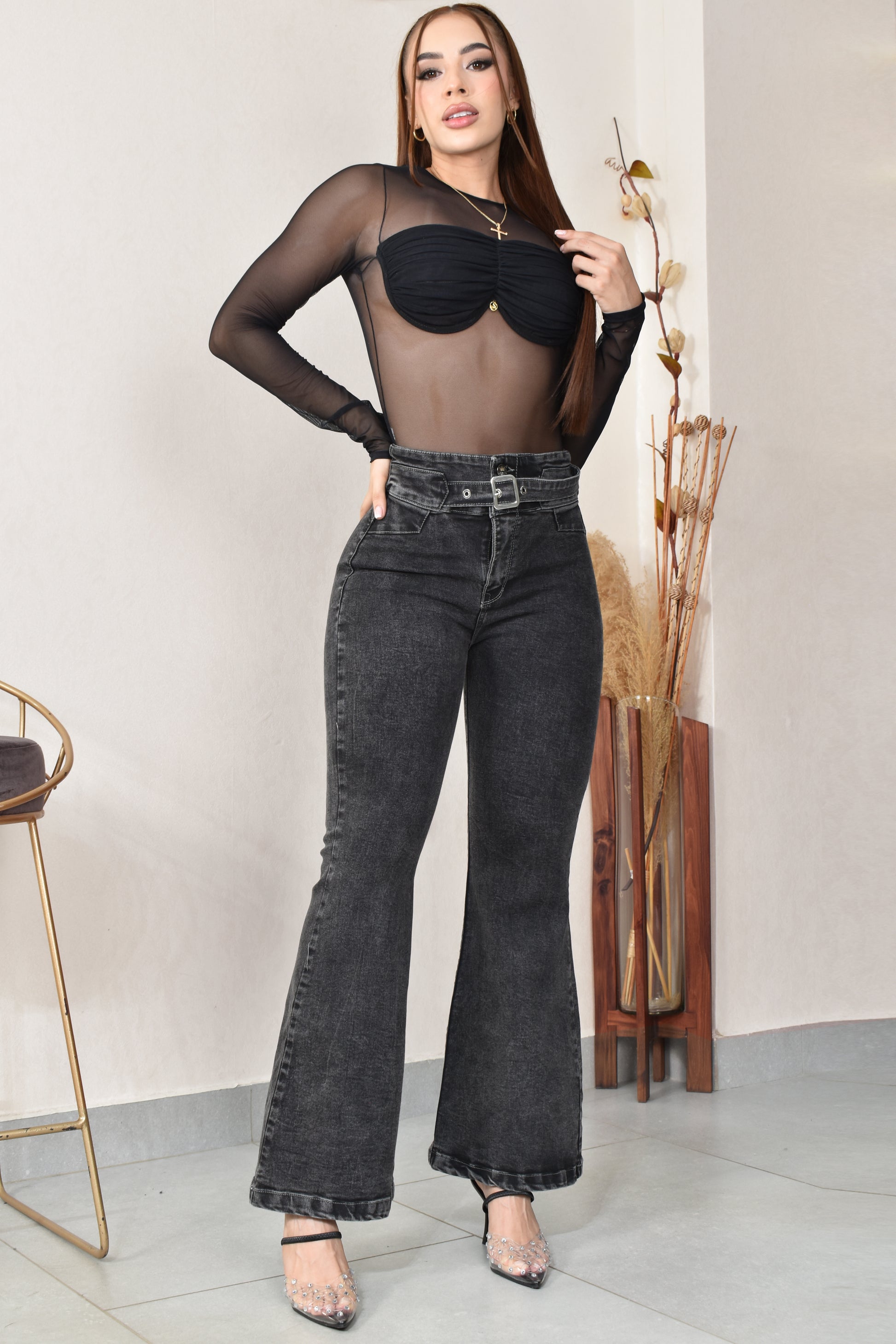 Jean Mujer Levanta Cola Campana (C-B254037-R) ●
