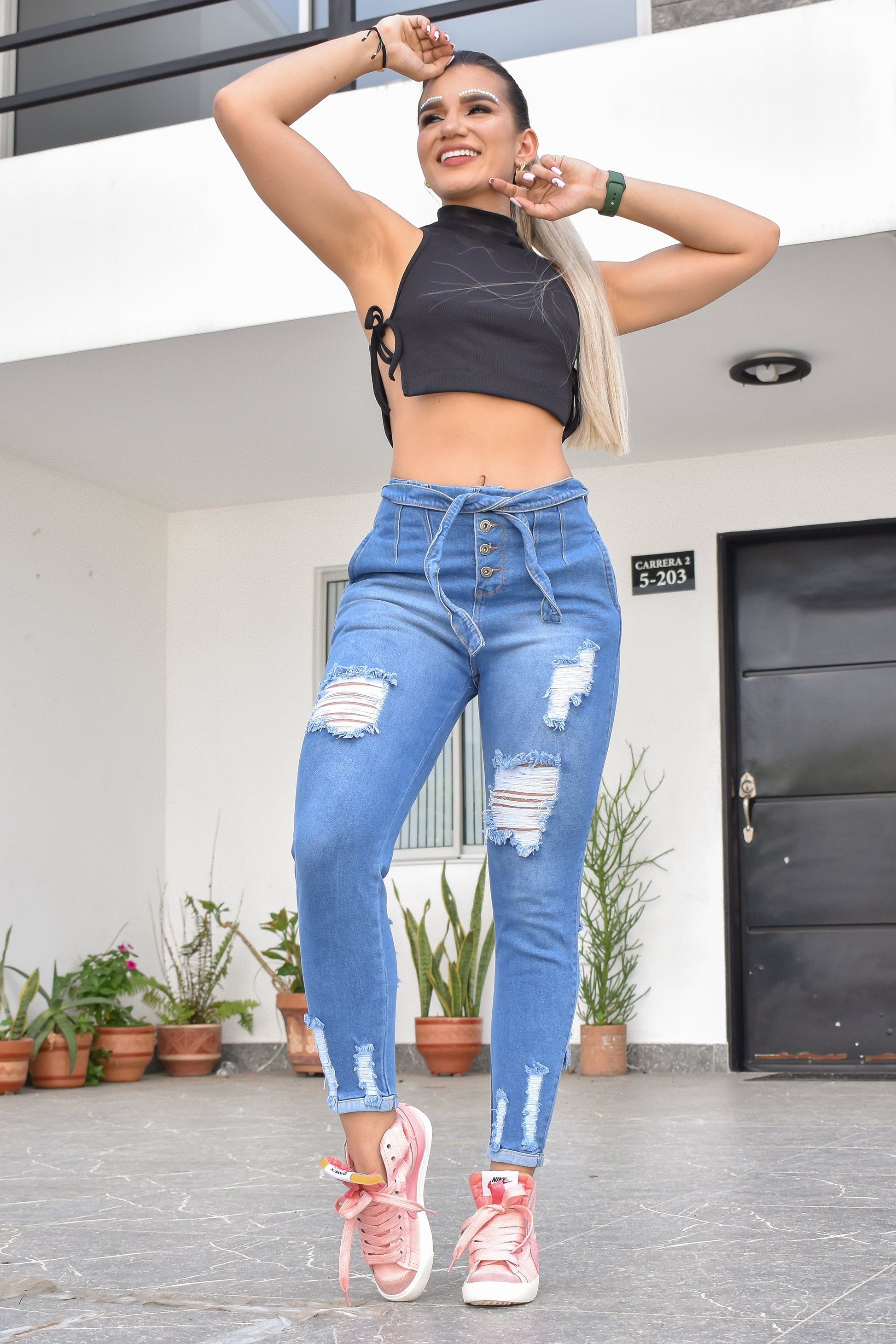 Jean Mujer Levanta Cola Momfit (C-BK4095-T) ●