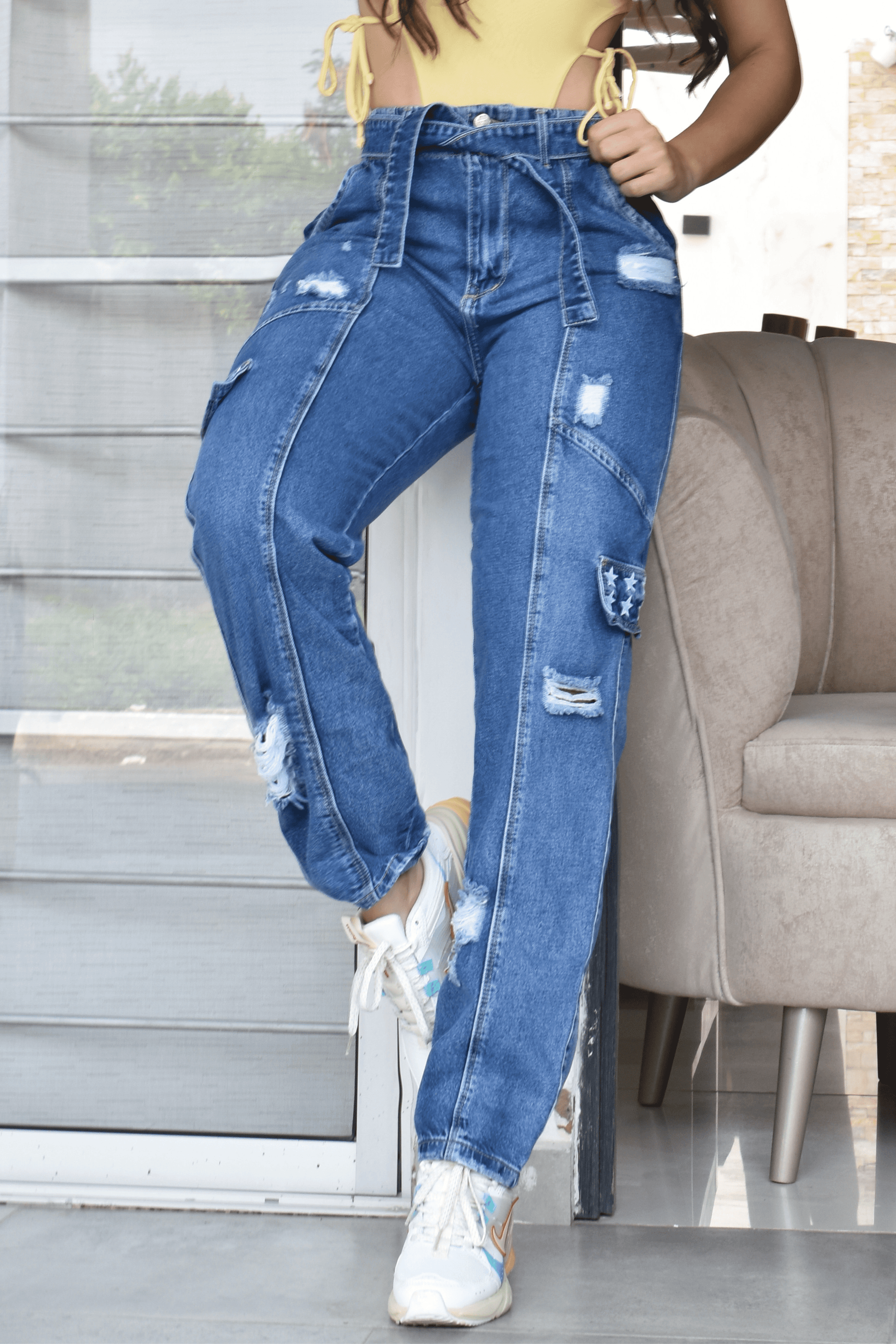 Jean Mujer Levanta Cola Boyfriend (C-BK40115-T) ●