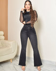 Women's Wide Leg Butt Lift Jeans (C-BY264002-T) ●