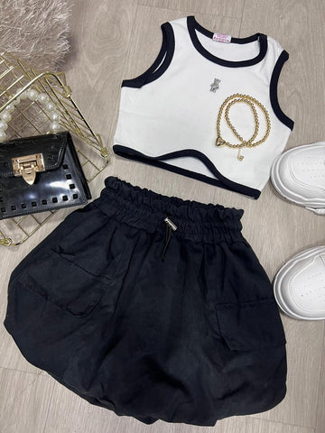 Conjunto Falda Short Globo Para Niña