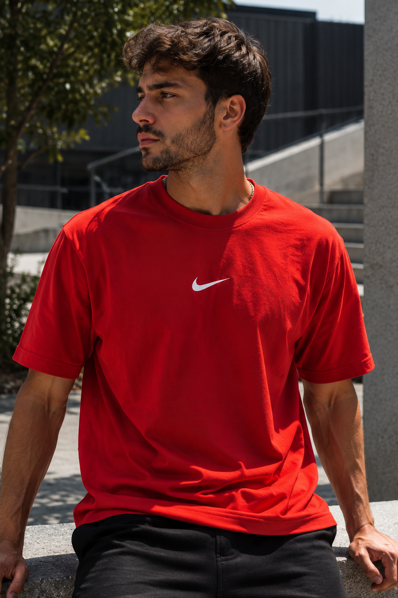 Camiseta deportiva hombre roja logo blanco JV1502 - Jovis