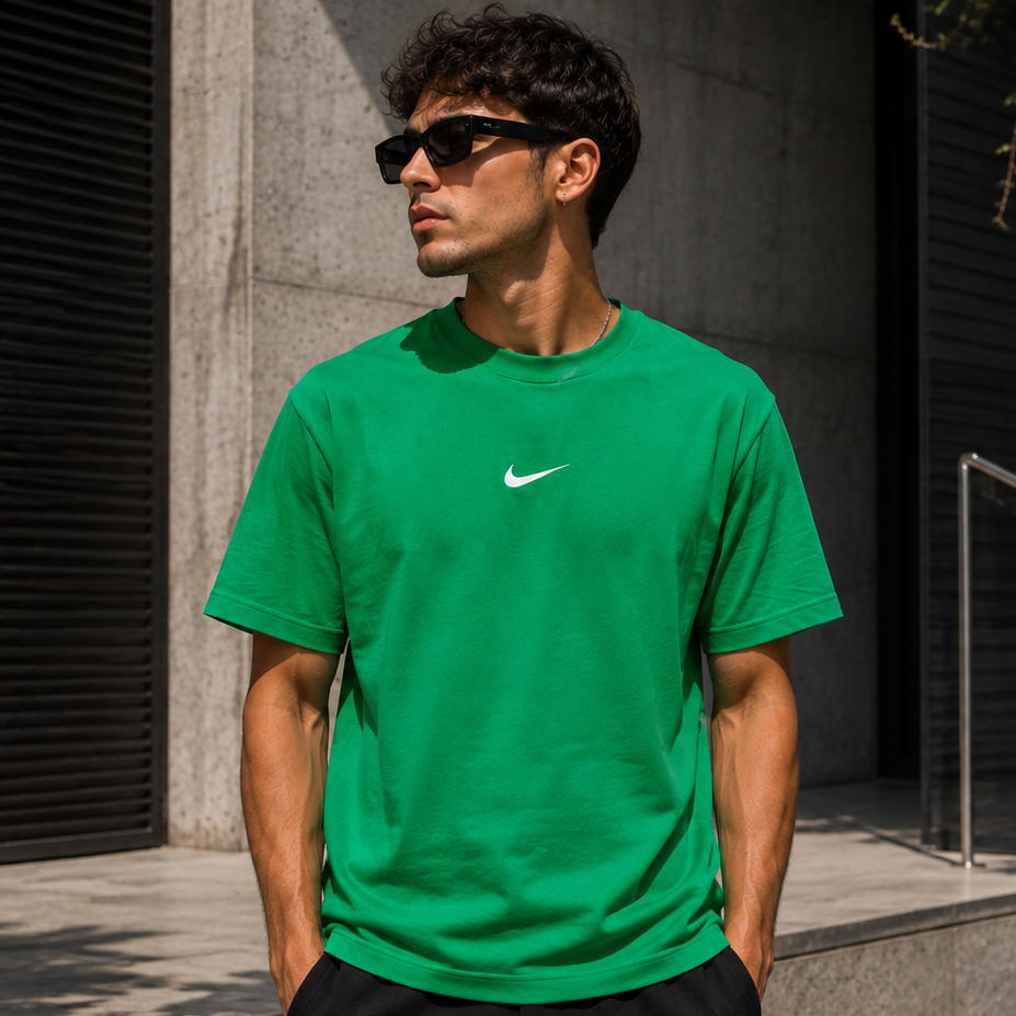 Camiseta deportiva hombre verde logo blanco JV1505 - Jovis