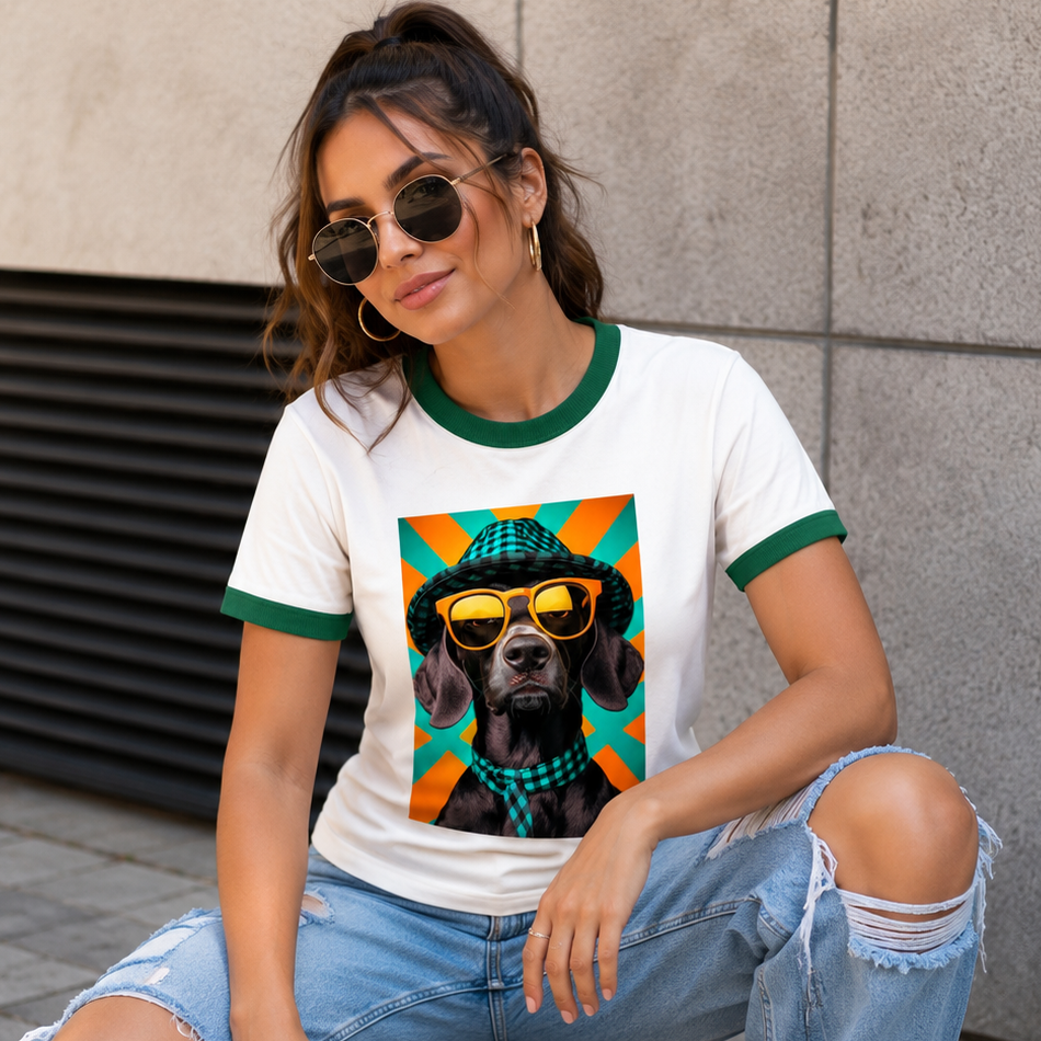 Camiseta dama sesgo verde estampado gráfico JV001 - Jovis