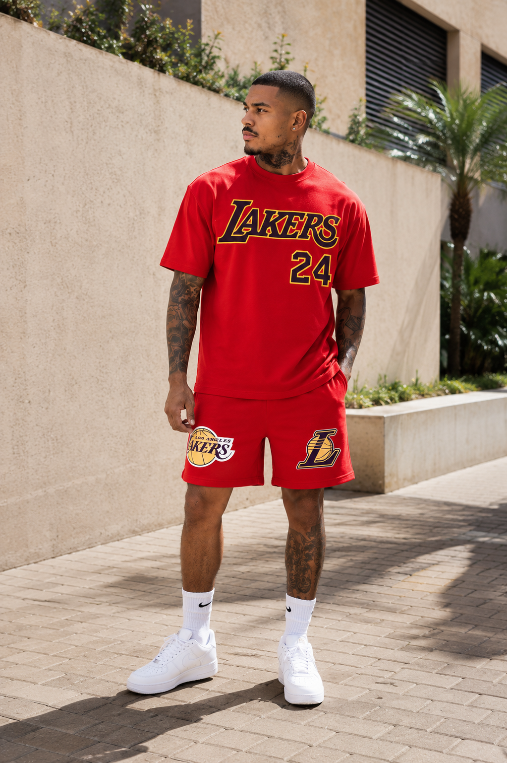 Conjunto corto hombre baloncesto rojo JV704 - Jovis