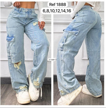 Jean Cargo Para Mujer 37-5089 (S)
