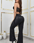 Pantalón Mujer Levanta Cola Cuerina Militar (C-BY40533-T) ●-