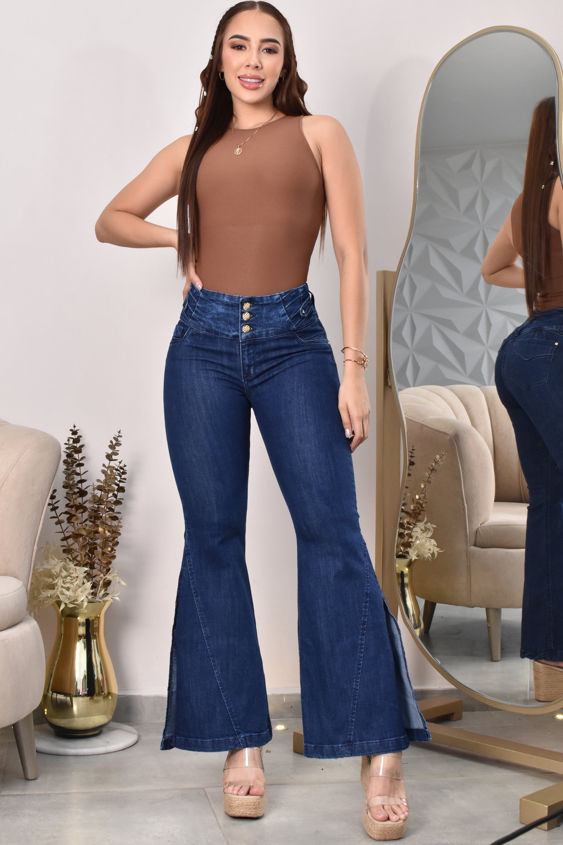 Jean Mujer Levanta Cola Campana (C-B254022-R) ●