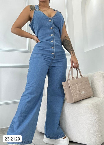 Enterizo Denim Para Mujer
