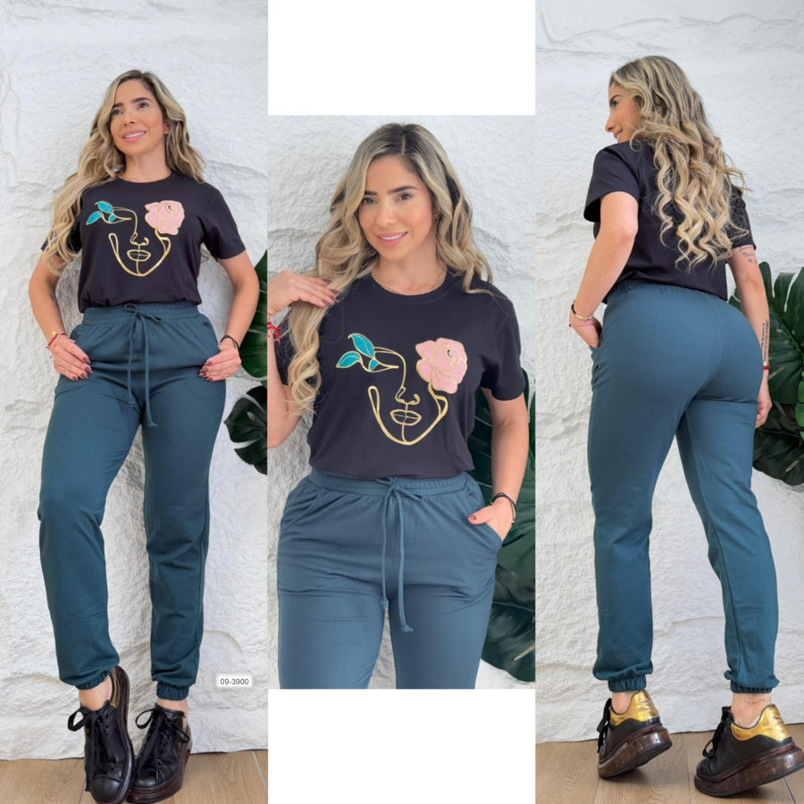 Conjunto Silueta Flor Para Mujer 09-3900 (J)