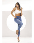 Jean Azul Pretina Alta con Faja Interna (PTF7697-S)