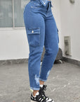 Jean Mujer Levanta Cola Cargo (C-BK4097-T) ●